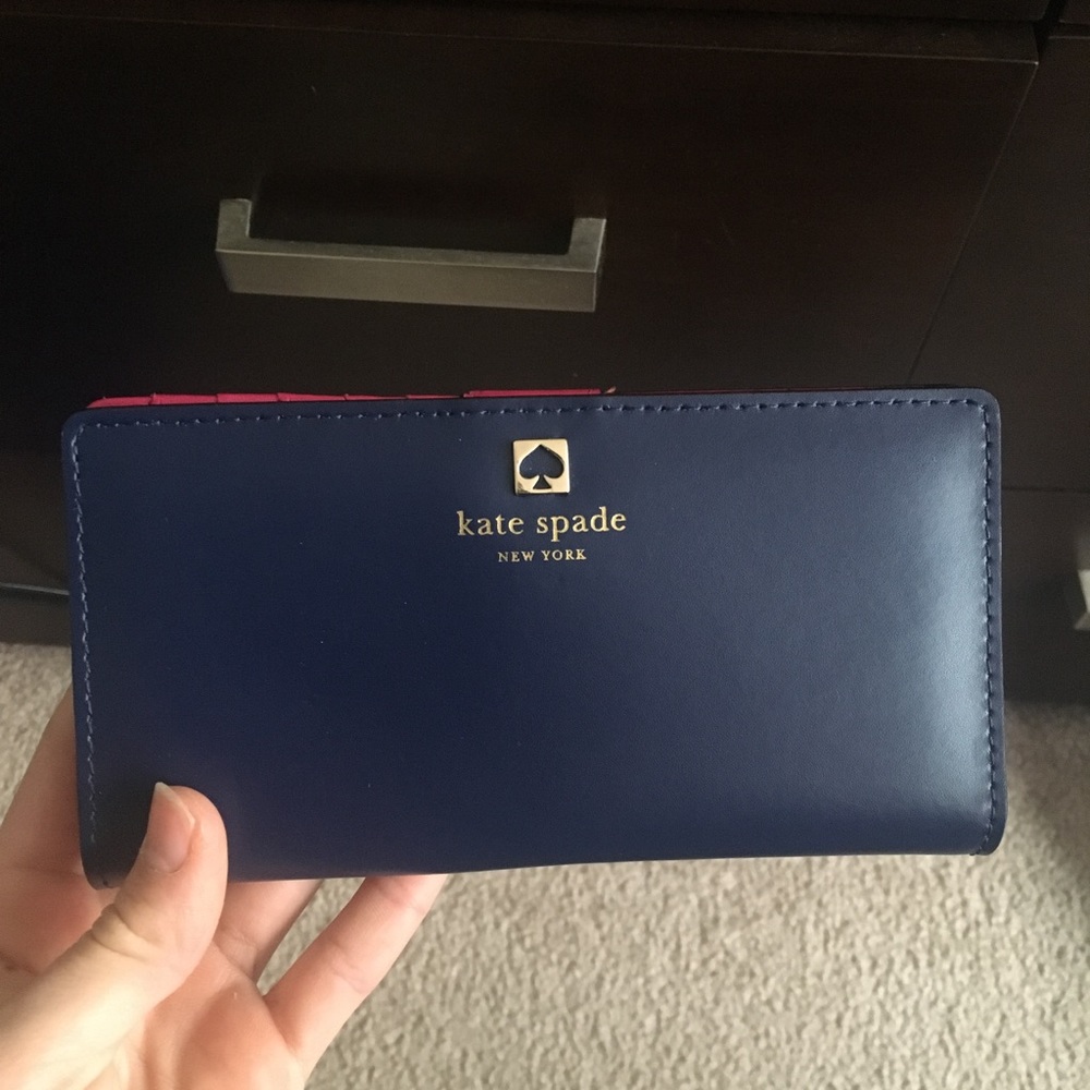 NWT Kate Spade Wallet Navy and Pink